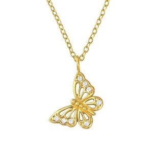 14k Gold Butterfly Necklace
